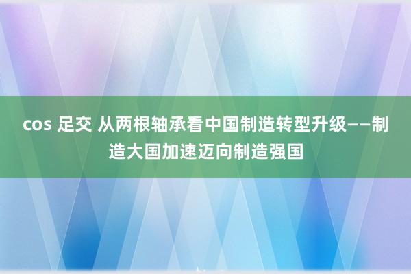 cos 足交 从两根轴承看中国制造转型升级——制造大国加速迈向制造强国