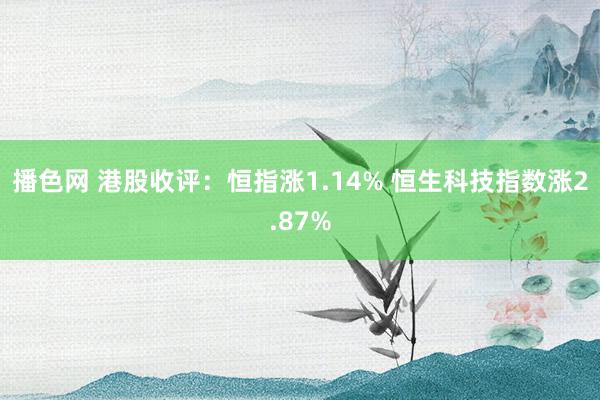 播色网 港股收评：恒指涨1.14% 恒生科技指数涨2.87%